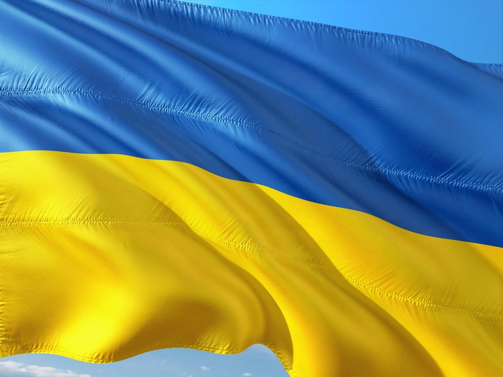 flaga Ukrainy na wietrze